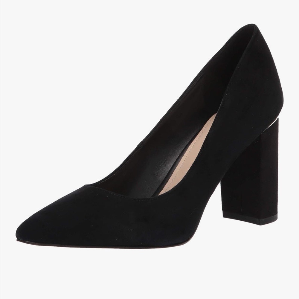 NIB Marc Fisher Womens Viviene Black Suede Heels Pump Pointed Toe Slip On Sz.8.5